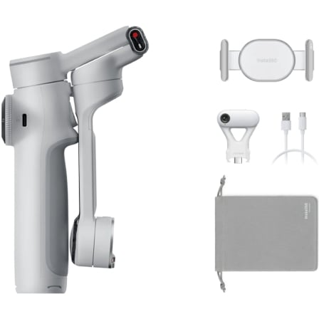 Gimbal palo selfie INSTA360 Flow 2 Pro Pack Gimbal con IA/ Gris