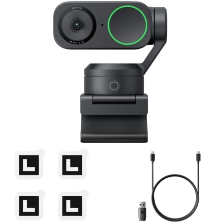 Webcam INSTA360 Link 2/ Seguimiento de IA/ Control por gestos/ 3840 x 2160 4K UHD