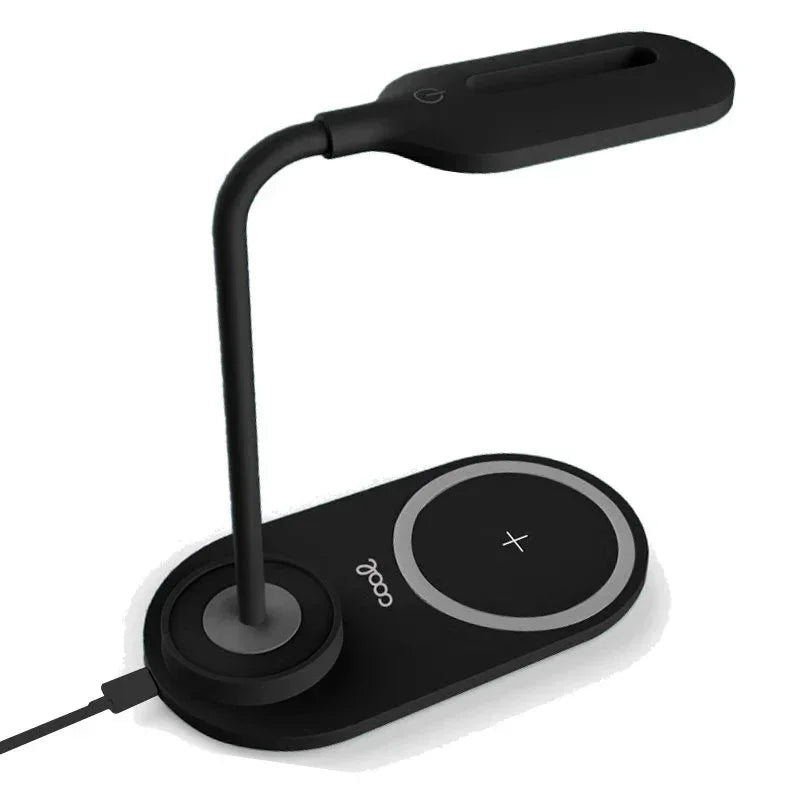 Lámpara LED + Base Carga Inalámbrica Qi COOL Negro - PixelPlaza