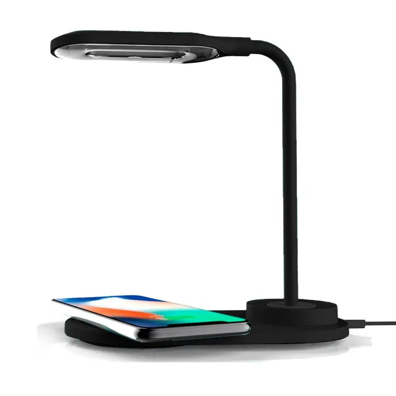 Lámpara LED + Base Carga Inalámbrica Qi COOL Negro - PixelPlaza