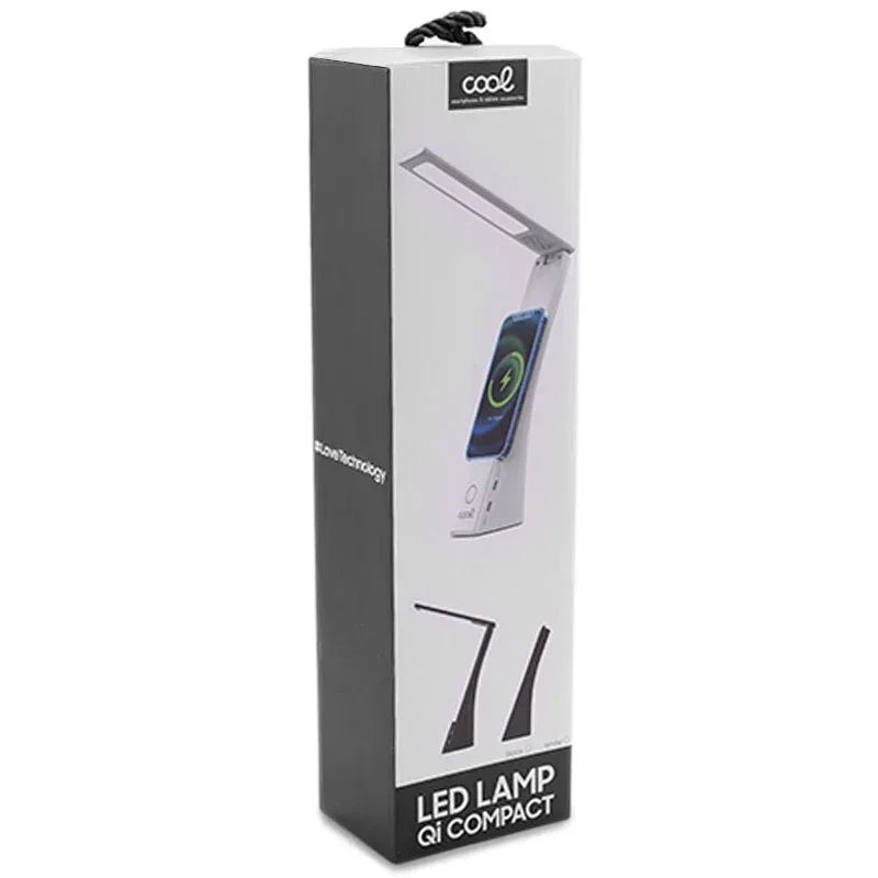 Lámpara LED con Base Qi Carga Inalámbrica COOL Compact Negro - PixelPlaza