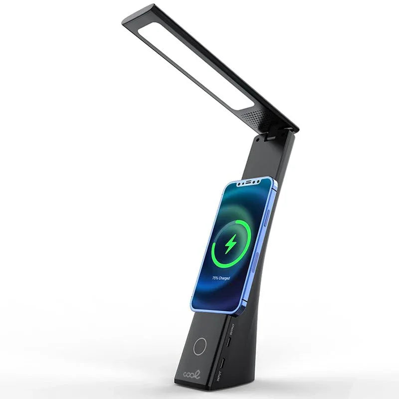 Lámpara LED con Base Qi Carga Inalámbrica COOL Compact Negro - PixelPlaza