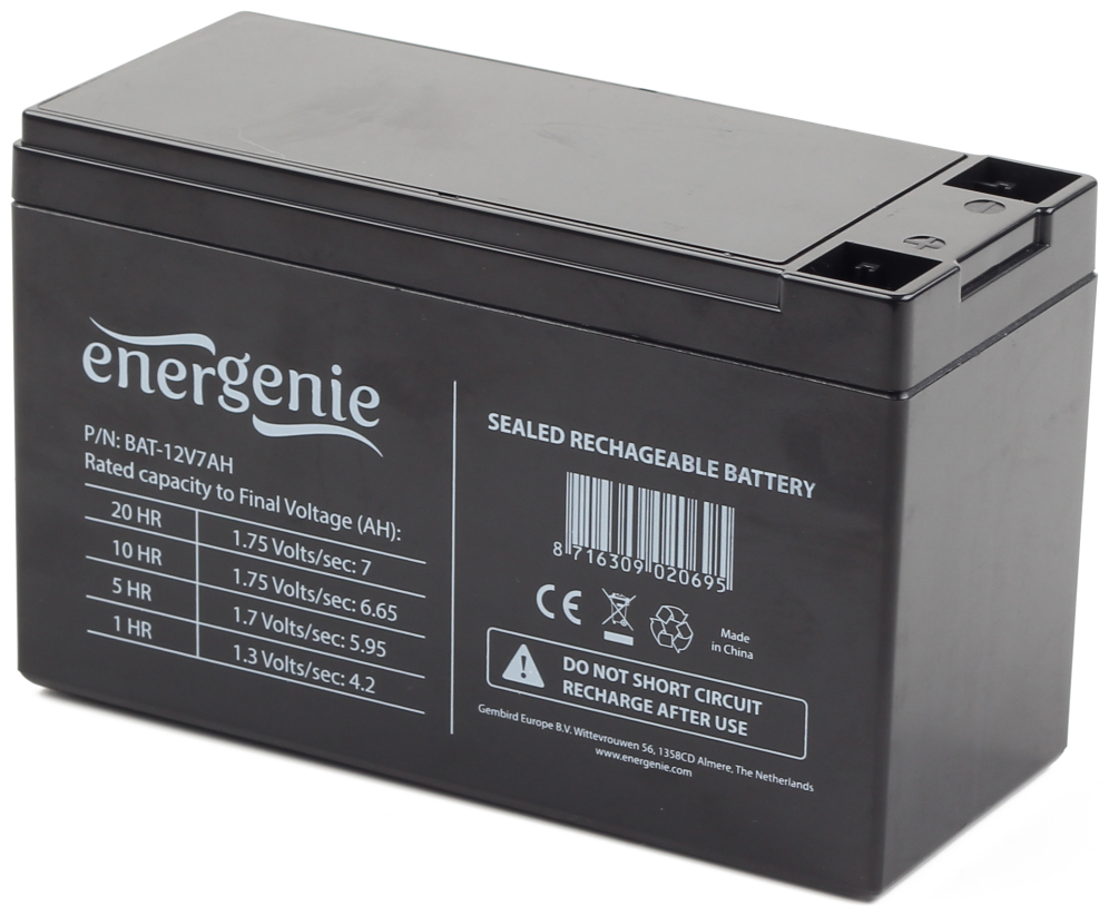 Gembird BAT-12V7AH - USV-Akku - 1 x 7 Ah Sealed Lead Acid (VRLA) 12 V