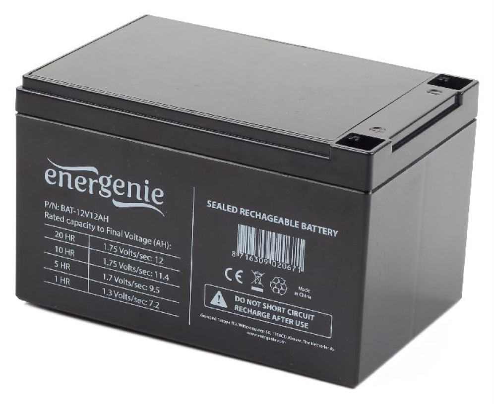 Gembird BAT-12V12AH batería para sistema ups Sealed Lead Acid (VRLA) 12 V 12 Ah