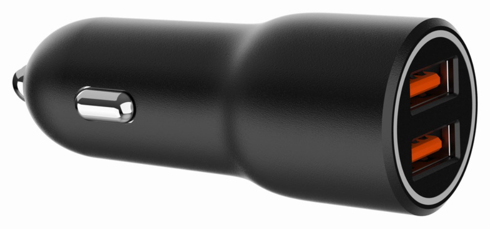 Gembird TA-UC-A2QC36-CAR-01 cargador de dispositivo móvil Teléfono móvil, Smartphone Negro Encendedor de cigarrillos Car