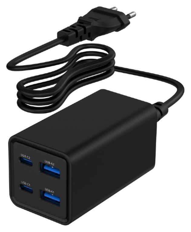 Gembird TA-UC-2A2C-PD65-01-BK cargador de dispositivo móvil Portátil, Smartphone Negro Corriente alterna Carga rápida In