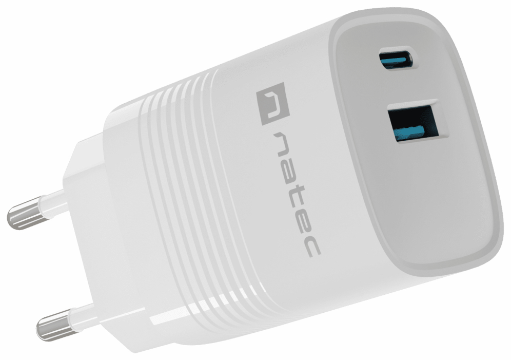 Natec NUC-2140 cargador de dispositivo móvil Universal Blanco Corriente alterna Carga rápida Interior