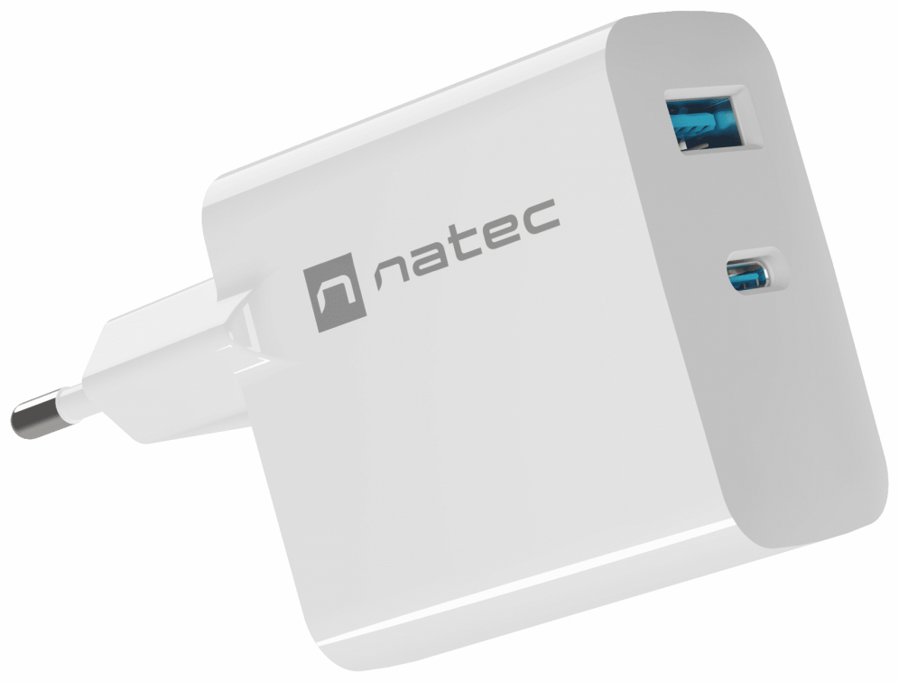 Natec NUC-2142 cargador de dispositivo móvil Universal Blanco Corriente alterna Carga rápida Interior