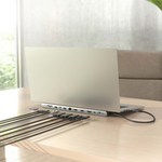 Aisens ASUC-12P020-GR base para portátil y replicador de puertos Alámbrico USB 3.2 Gen 1 (3.1 Gen 1) Type-C