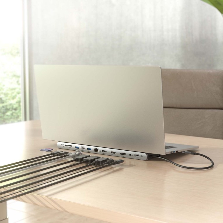 Aisens ASUC-12P020-GR base para portátil y replicador de puertos Alámbrico USB 3.2 Gen 1 (3.1 Gen 1) Type-C