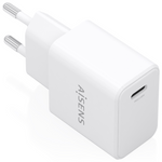Aisens Cargador GaN USB-C PD3.0 1xUSB-C 20W, Blanco