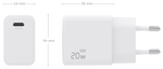 Aisens Cargador GaN USB-C PD3.0 1xUSB-C 20W, Blanco