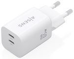 Aisens Cargador GaN 65W, 2xUSB-C PD3.0 QC4.0, Blanco