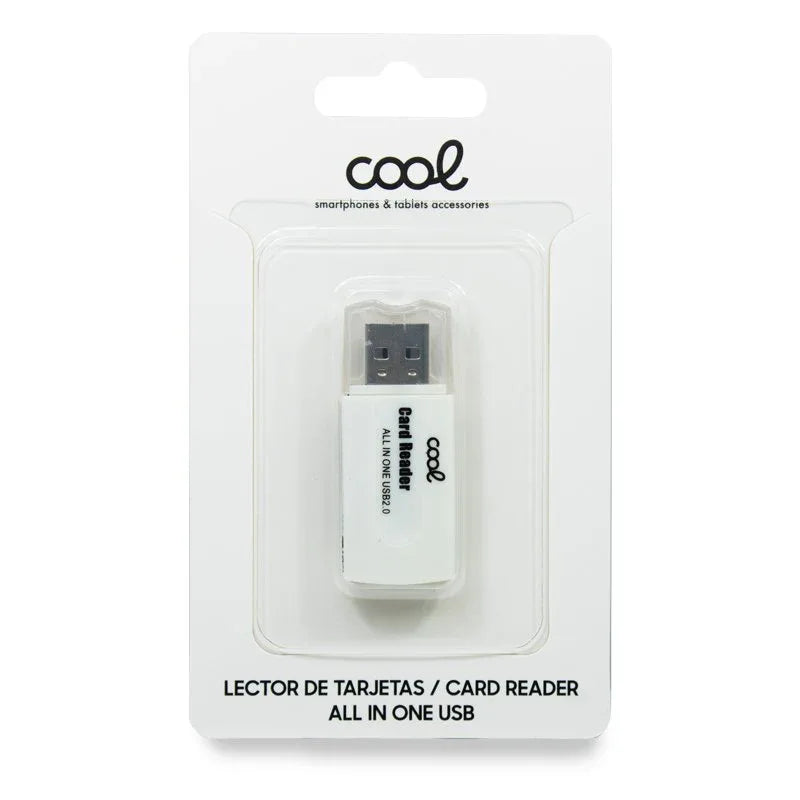 Lector USB Tarjetas Memoria Universal COOL (All in One) Blanco - PixelPlaza
