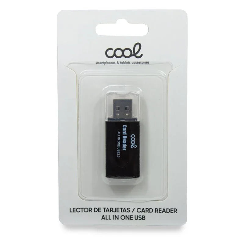 Lector USB Tarjetas Memoria Universal COOL (All in One) Negro - PixelPlaza