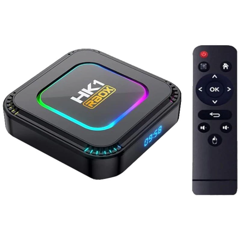 HK1 Rbox K8 4GB/32GB Negro Android 13 8K WiFi 6 Bluetooth RK3528 TV Box