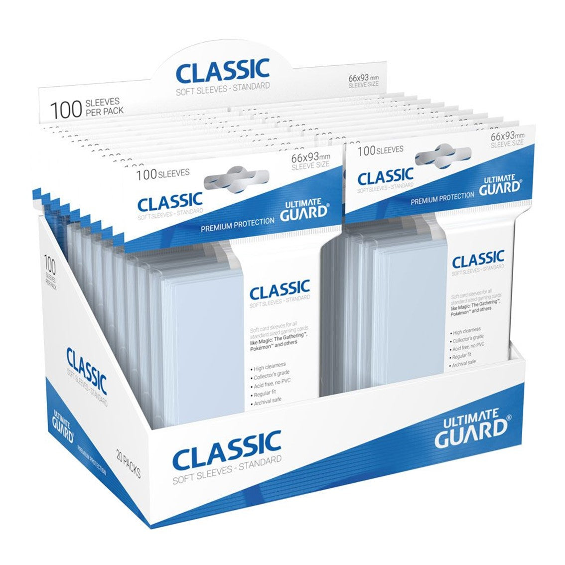 Fundas transparentes de cartas ultimate guard classic soft tamaño estándar (100)
