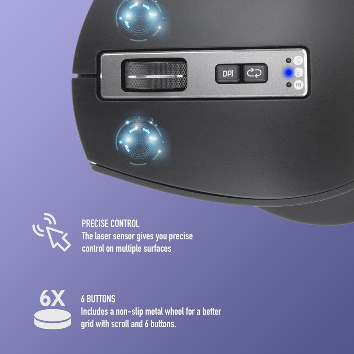 Raton multidispositivo inalambrico recargable NGS blur - rb