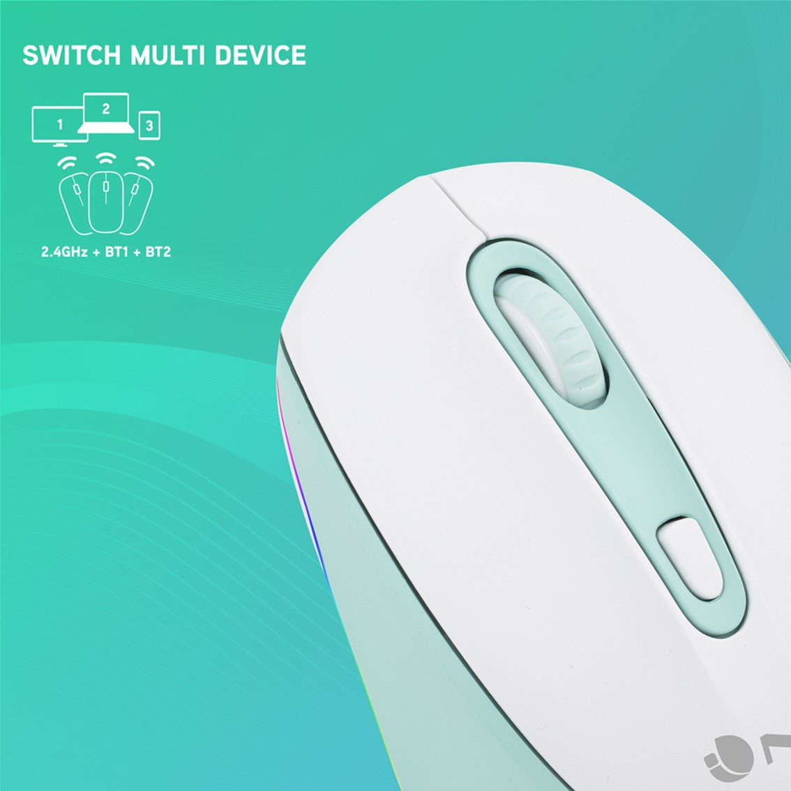 Raton multidispositivo inalambrico recargable NGS smogmint - rb