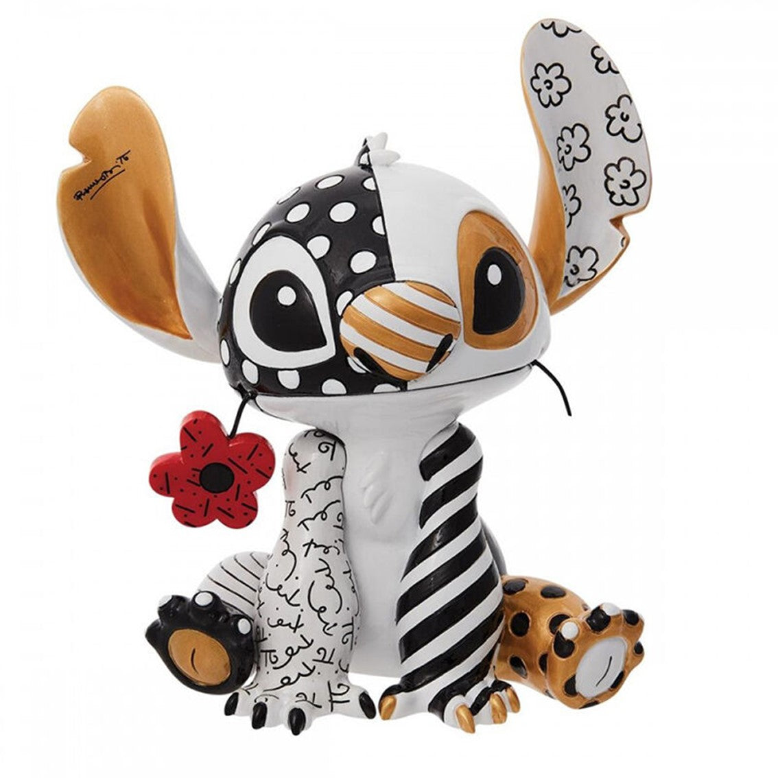 Figura decorativa Enesco disney stitch flor en la boca