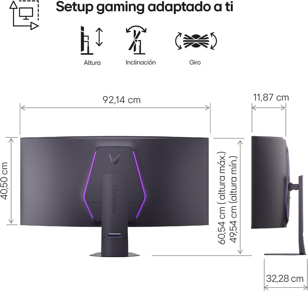 Monitor curvo gaming LG 39gx950b - b 38.6 pulgadas 5k2k 165hz