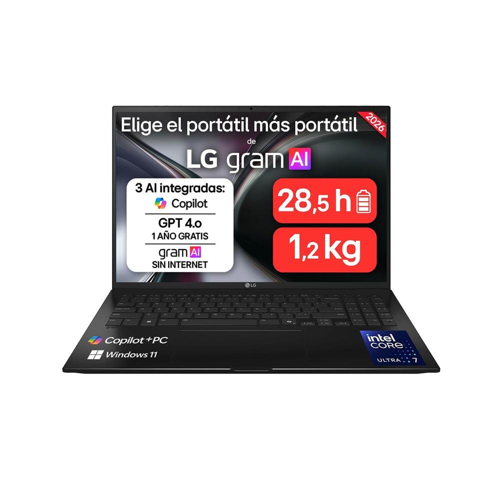 Portatil LG gram 16z90tl - g u7 - 258v · 32GB · SSD 512GB · 16 pulgadas · w11h