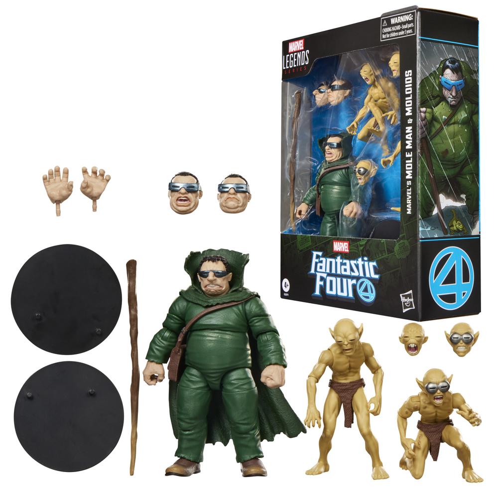 Pack 3 figuras Hasbro marvel legends series fantastic four marvel's mole man & moloids