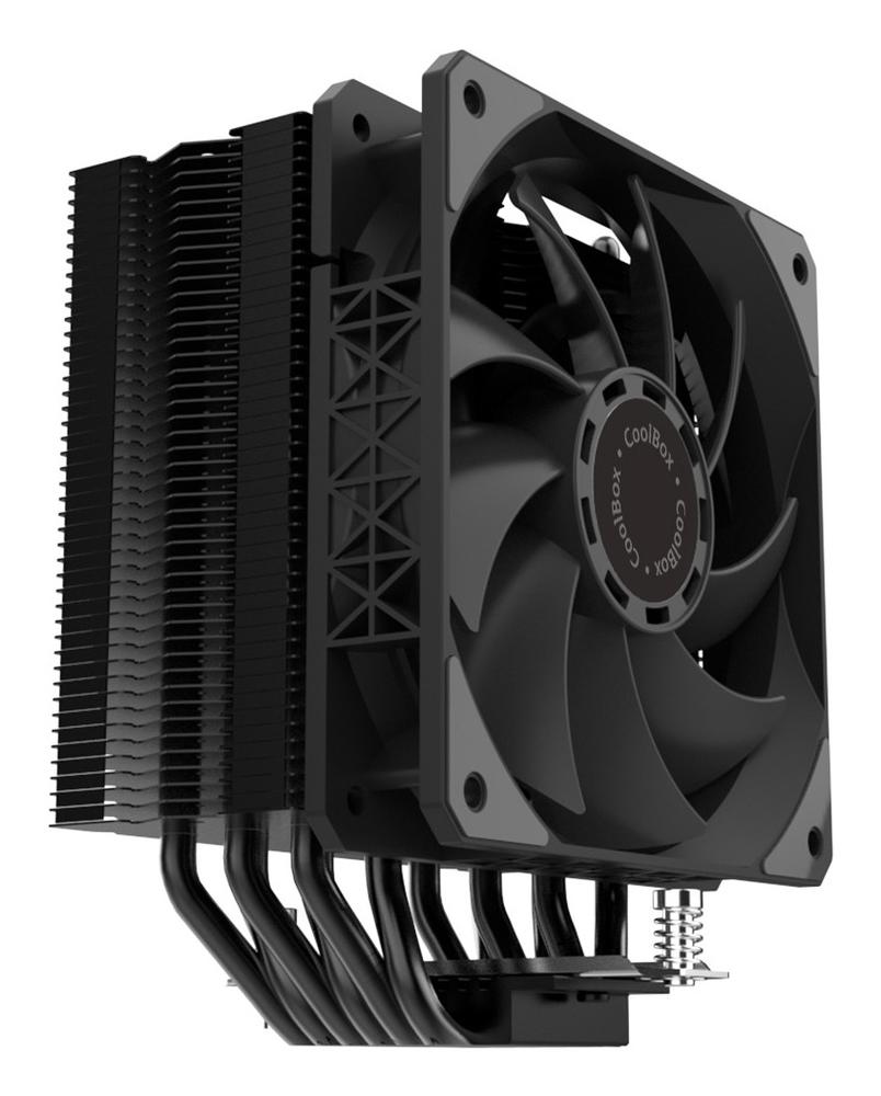 Ventilador disipador cpu gaming Coolbox negro 6 heatpipes h6 black 240w tdp Intel - AMD