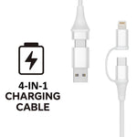Cable USB tipo c - lightning a USB tipo c - USB tipo a Ewent ec1076 2m · macho - macho · blanco