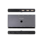 Conmutador kvm switch Nanocable 2xusb - c a 3xusb - a+2xusb - c - pd+hdmi+dp+au