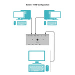 Conmutador kvm switch Nanocable 2xusb - c a 3xusb - a+2xusb - c - pd+hdmi+dp+au