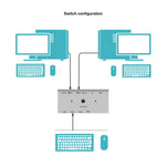 Conmutador kvm switch Nanocable 2xusb - c a 3xusb - a+2xusb - c - pd+hdmi+dp+au