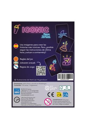 Juego de mesa iconic: neon stories