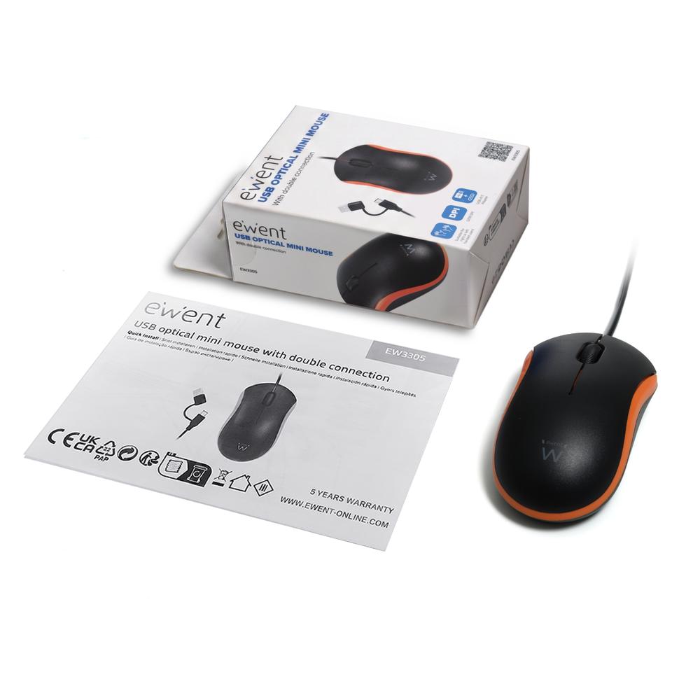 Mini raton Ewent ew3305 negro