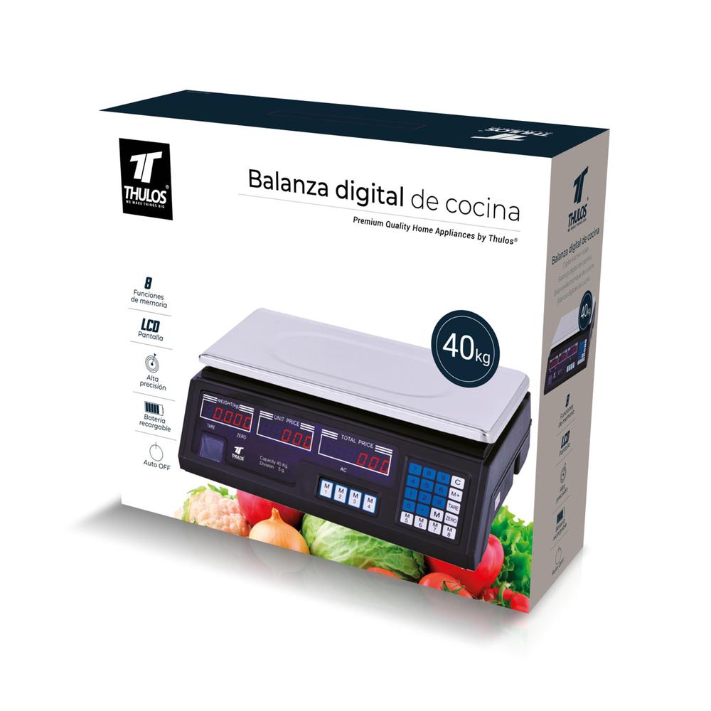 Bascula de cocina digital Thulos th - pa1007 carga maxima 40kg