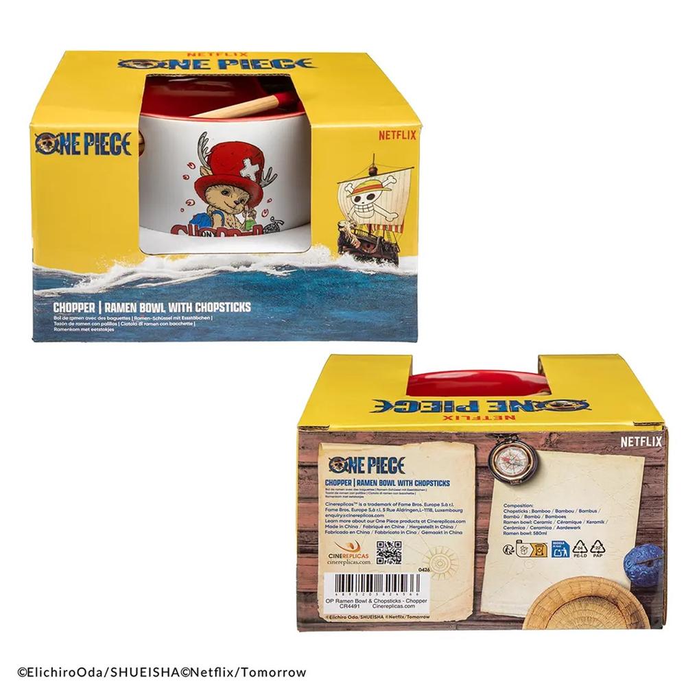 Tazon de ramen y palillos Cinereplicas one piece netflix tony tony chopper