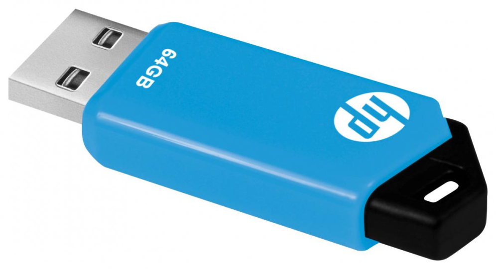 HP v150w unidad flash USB 64GB USB tipo A 2.0 Negro, Azul