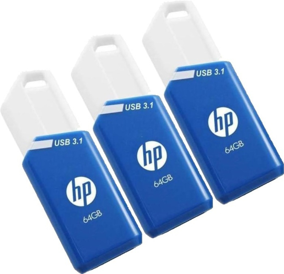 HP x755w Triple Pack unidad flash USB 64GB USB tipo A 3.2 Gen 1 (3.1 Gen 1) Azul, Blanco