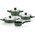 Pack Batería de Cocina Monix Forest M509900/ Cazo Ø16cm/ Cacerolas bajas Ø24 - 28cm/ Cacerolas Ø20cm/ Acero Inoxidable/ 
