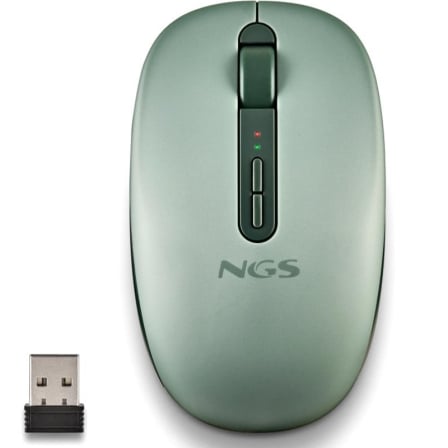 Ratón Ergonómico Inalámbrico NGS Fog Dual FOGDUALGREEN Silencioso/ Hasta 1600 DPI/ Verde