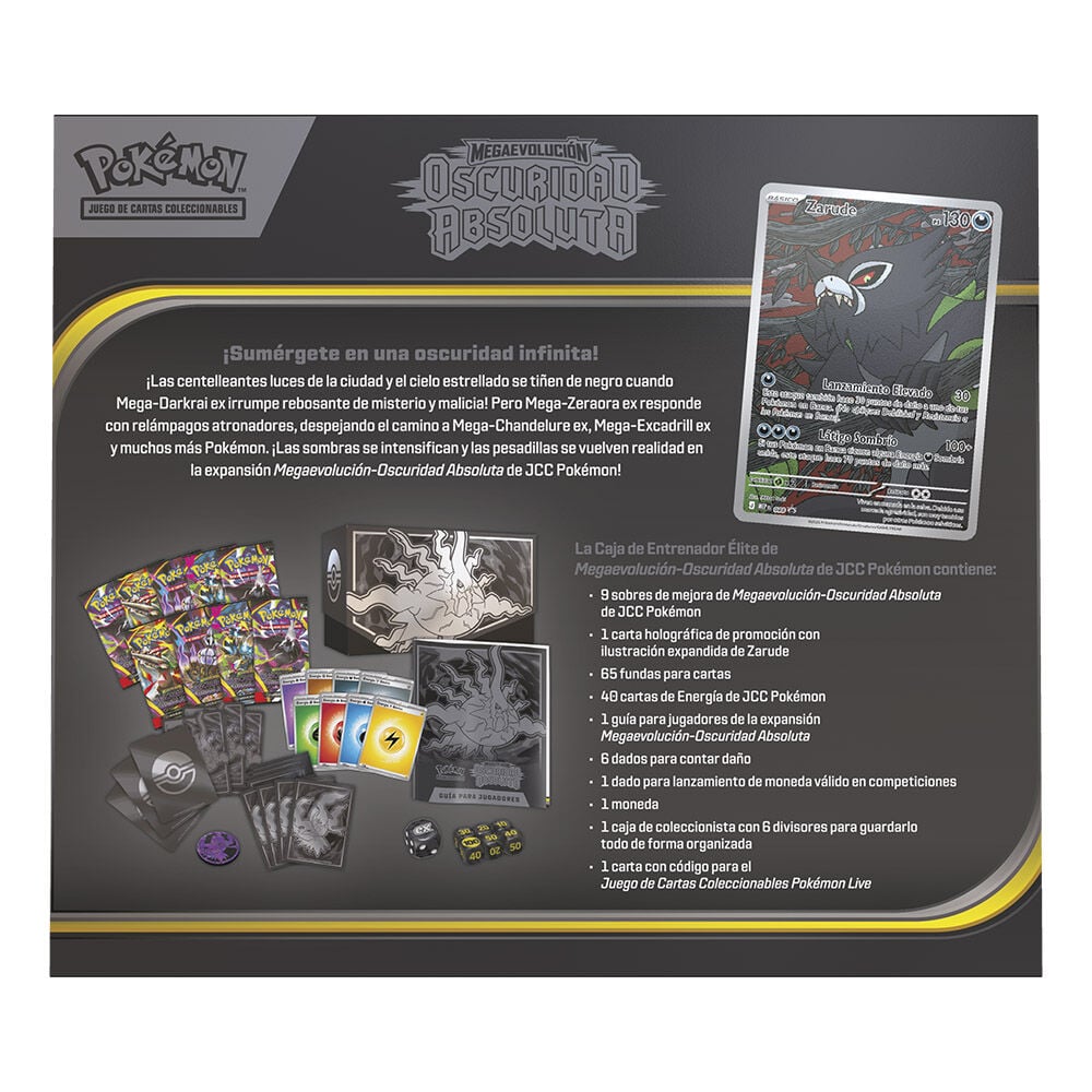 Estuche cartas Entrenador Elite Expansion Megaevolucion Oscuridad Absoluta Pokemon español