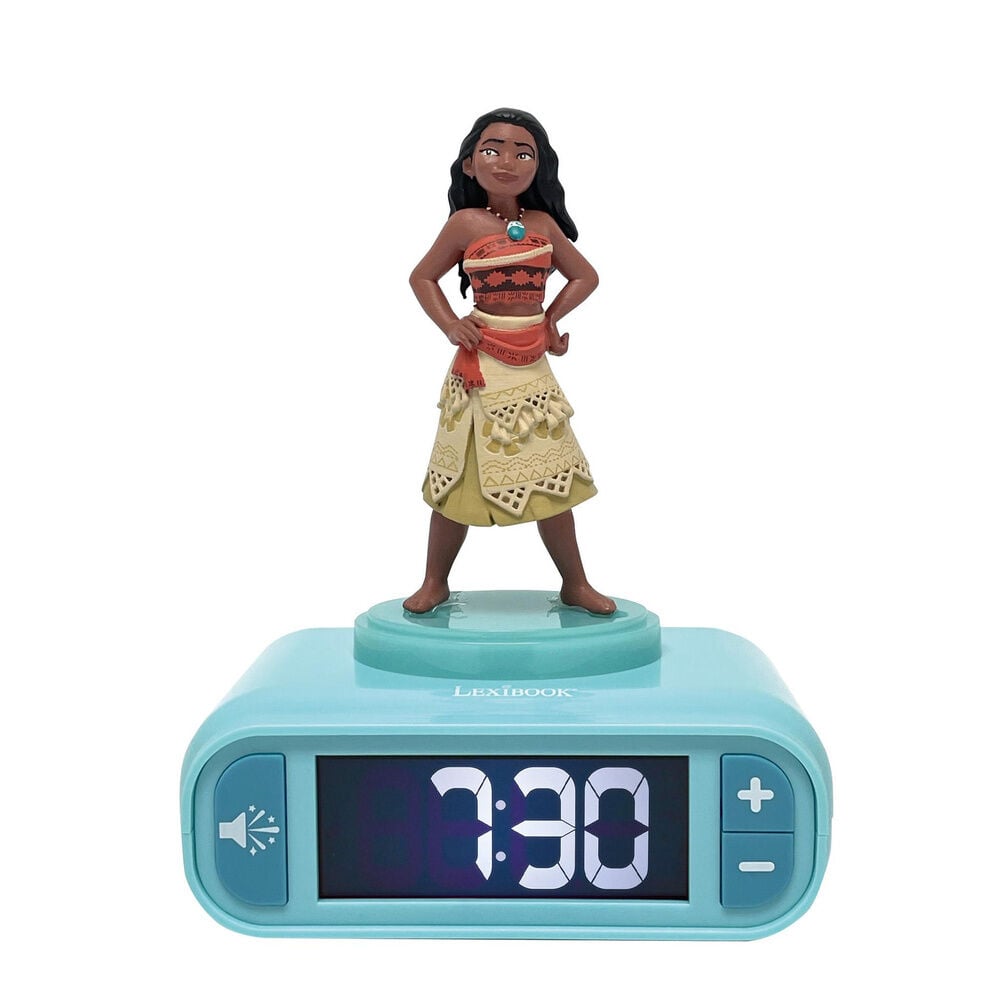 Reloj Despertador Luz Nocturna 3D Vaiana Moana Disney