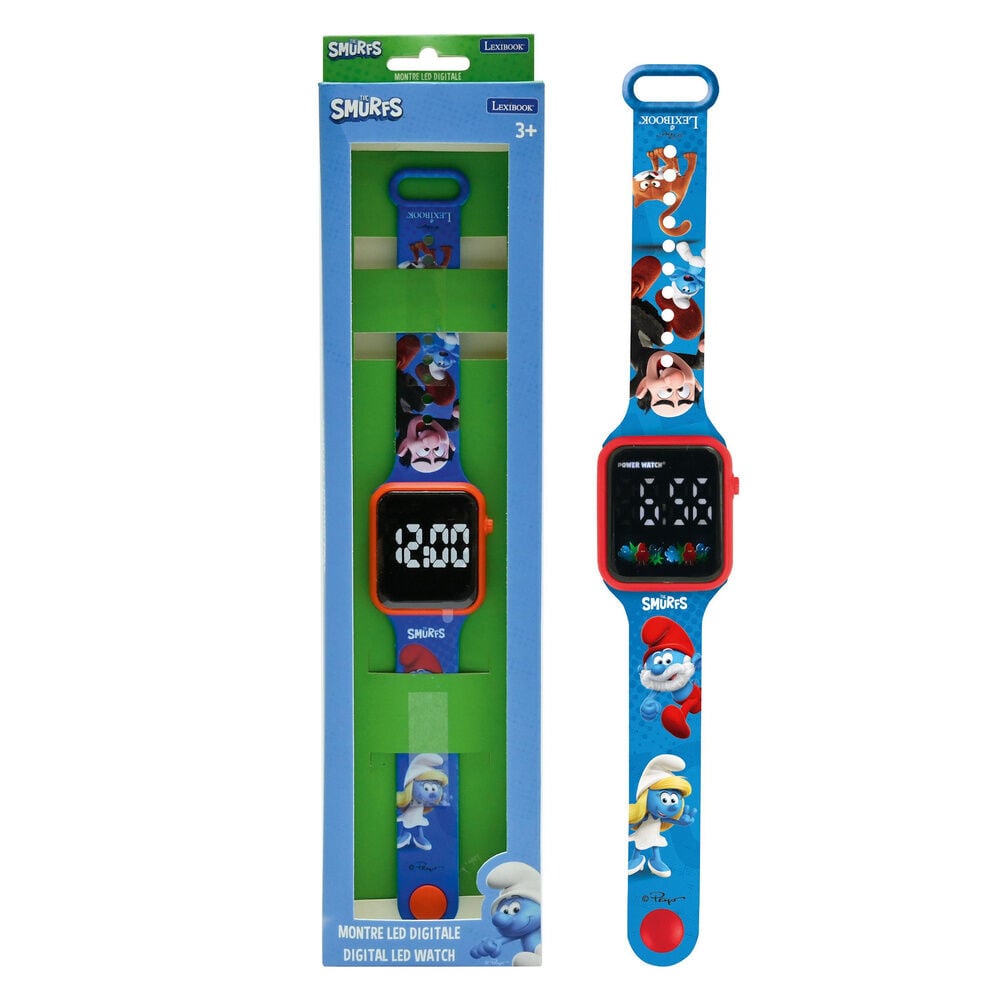Reloj Digital LED Pitufos