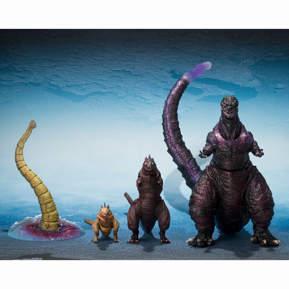 Set figuras S.H. MonsterArts The Second Form & Third Form & Giant Unidentified Creature Godzilla