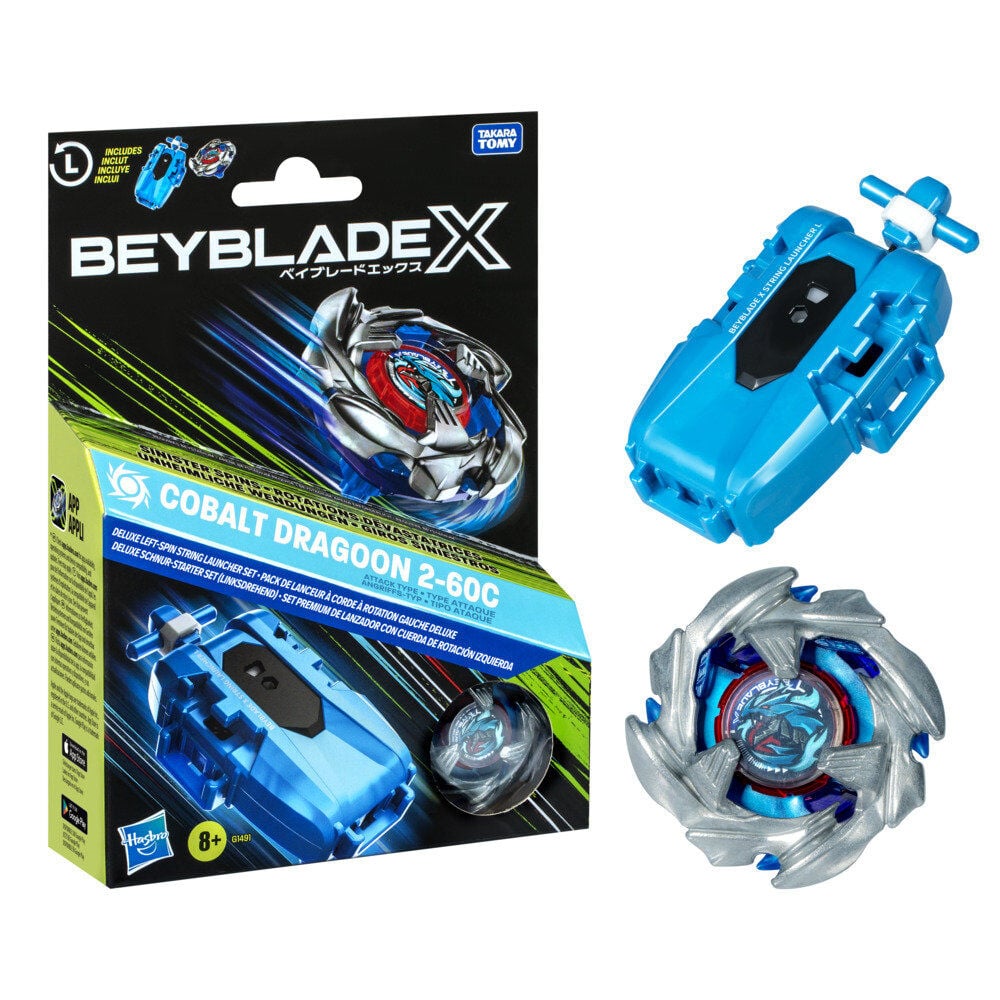 Set Premium lanzador con cuerda y top Cobalt Dragoon 2-60C Beyblade X