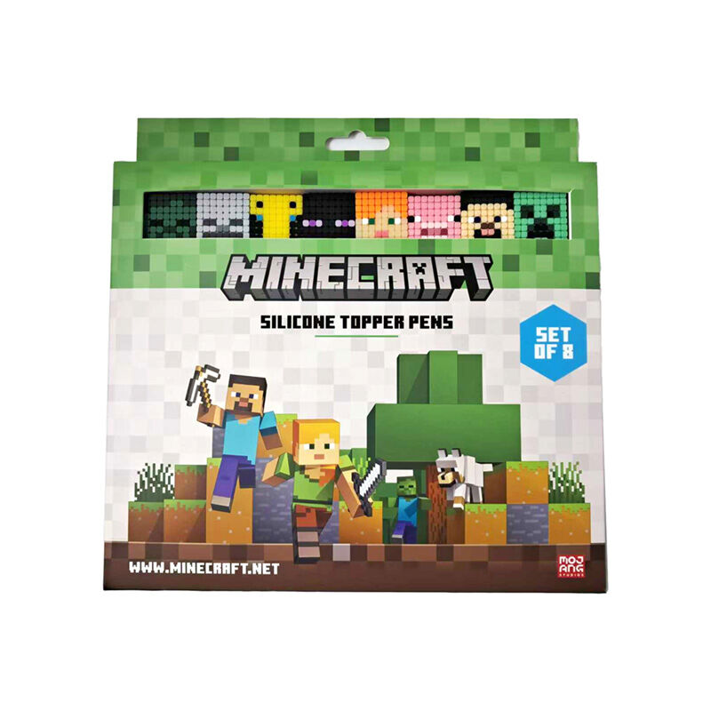 Blister 8 Boligrafos Punta Fina Topper Minecraft