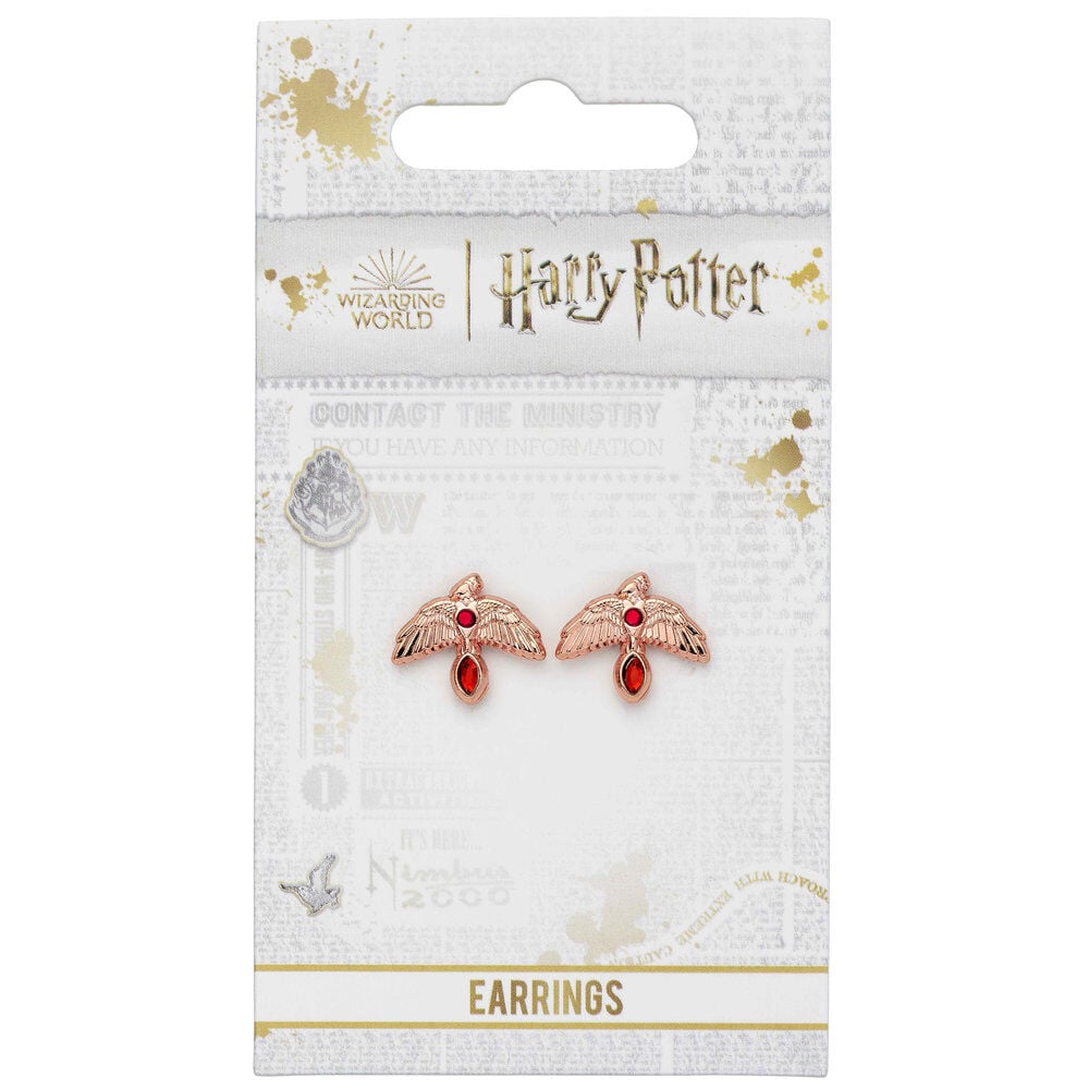 Pendientes Fawkes Rose Gold Harry Potter