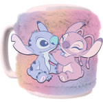 Taza funda de peluche Angel & Stitch Disney 440ml