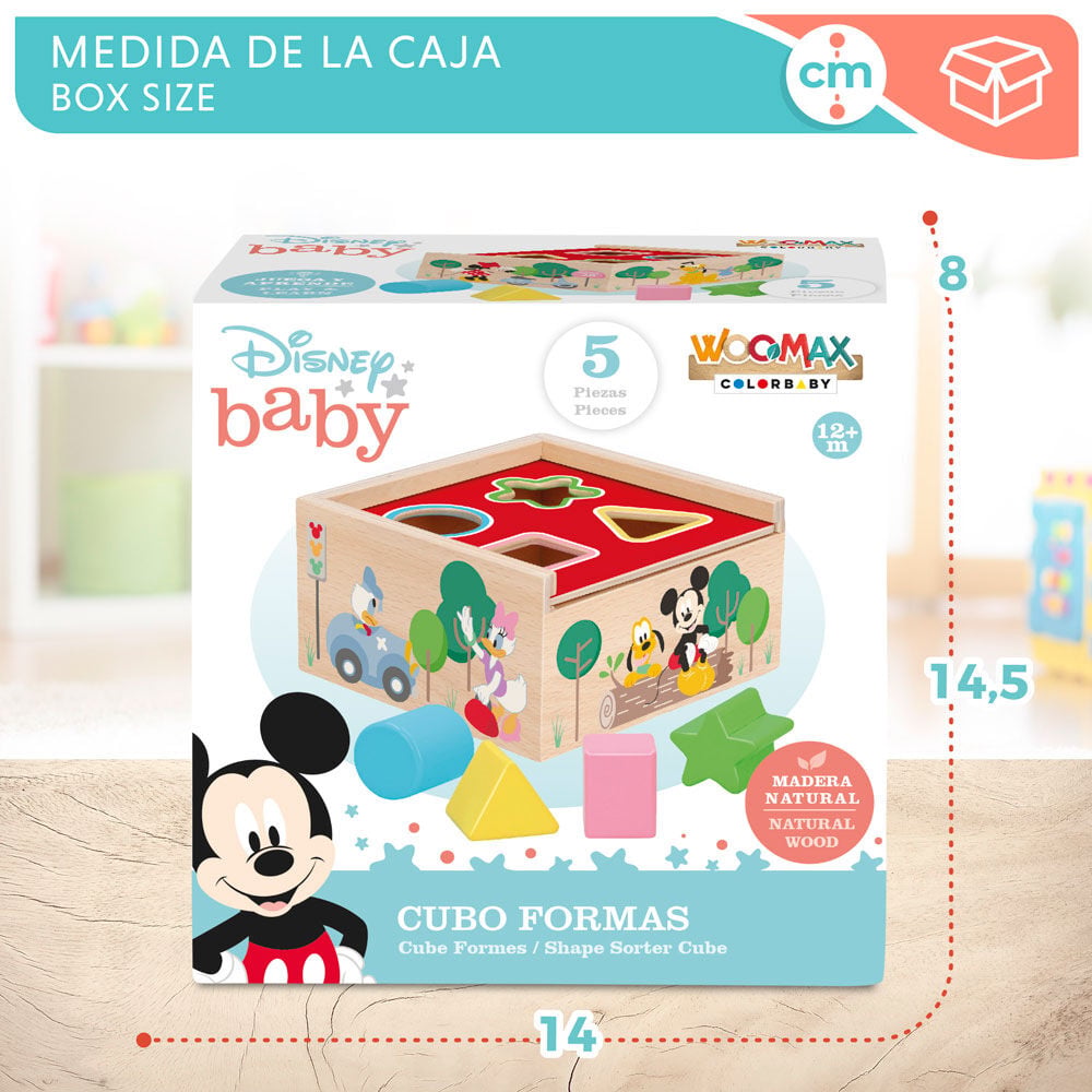 Cubo formas madera Mickey Minnie Disney