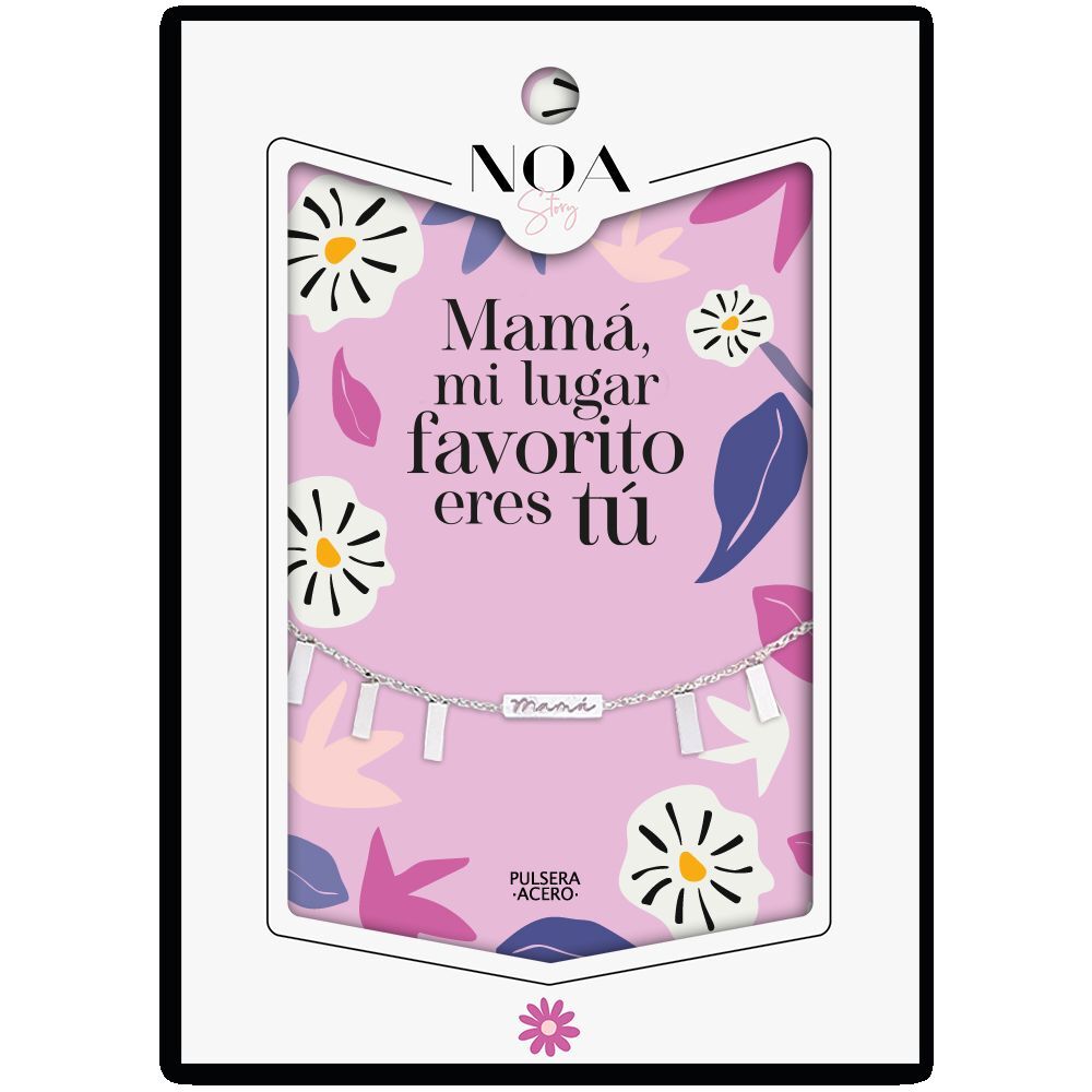 Pulsera Mama acero plateado - Mama Mi Lugar Favorito Eres Tu